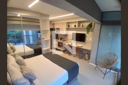 Sala/Quarto de kitnet/studio à venda com 1 quarto, 25m² em Indianópolis, São Paulo