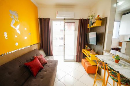 Sala de apartamento para alugar com 1 quarto, 35m² em Guilhermina, Praia Grande