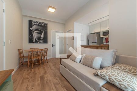 Sala de apartamento para alugar com 1 quarto, 38m² em Brooklin, São Paulo