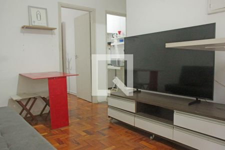 Sala de apartamento para alugar com 1 quarto, 40m² em Ponta da Praia, Santos