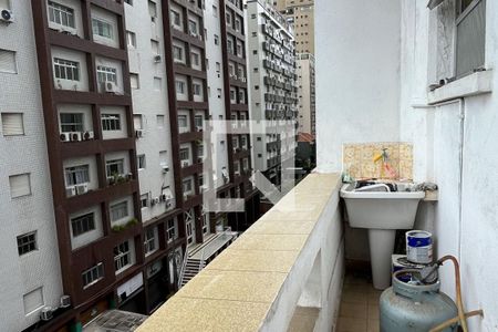 Varanda da Sala de apartamento para alugar com 1 quarto, 64m² em Ponta da Praia, Santos