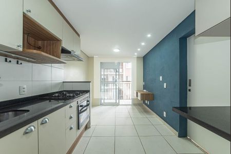 Sala - Cozinha Integrada de apartamento para alugar com 1 quarto, 28m² em Jardim Caravelas, São Paulo