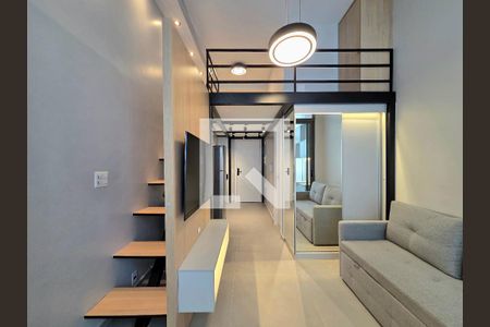 Sala de kitnet/studio para alugar com 1 quarto, 29m² em Indianópolis, São Paulo