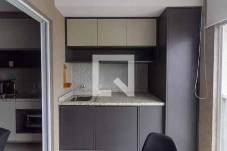 Varanda integrada com Área de Serviço de apartamento para alugar com 1 quarto, 35m² em Santo Amaro, São Paulo