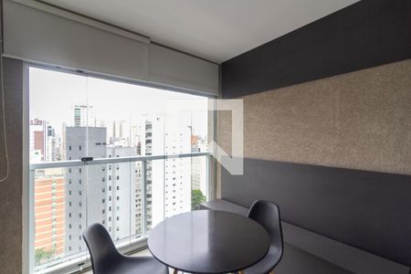 Varanda integrada com Área de Serviço de apartamento para alugar com 1 quarto, 35m² em Santo Amaro, São Paulo