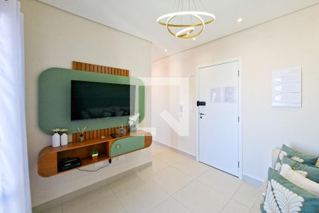 Sala de apartamento para alugar com 1 quarto, 38m² em Boqueirão, Praia Grande