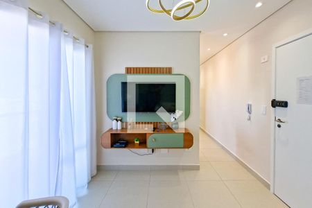 Sala de apartamento para alugar com 1 quarto, 38m² em Boqueirão, Praia Grande