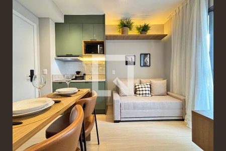 Sala/Cozinha de apartamento para alugar com 1 quarto, 26m² em Vila Nova Conceição, São Paulo