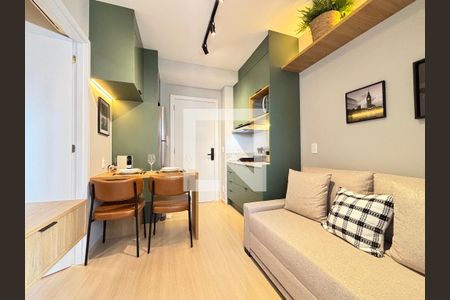 Sala/Cozinha de apartamento para alugar com 1 quarto, 26m² em Vila Nova Conceição, São Paulo