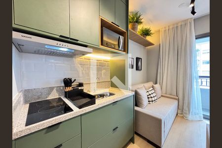 Sala/Cozinha de apartamento para alugar com 1 quarto, 26m² em Vila Nova Conceição, São Paulo