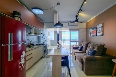 Sala/Cozinha de apartamento para alugar com 1 quarto, 52m² em Caiçara, Praia Grande