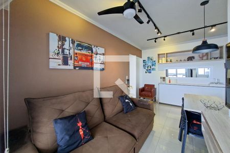 Sala de apartamento para alugar com 1 quarto, 52m² em Caiçara, Praia Grande