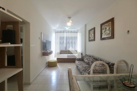 Sala de apartamento para alugar com 1 quarto, 49m² em Barra Funda, Guarujá