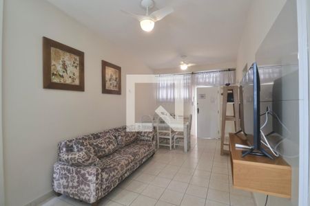 Sala de apartamento para alugar com 1 quarto, 49m² em Barra Funda, Guarujá