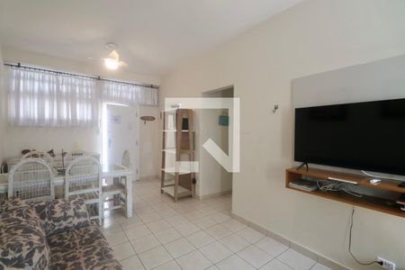 Sala de apartamento para alugar com 1 quarto, 49m² em Barra Funda, Guarujá
