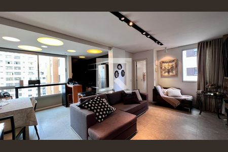 sala  de apartamento à venda com 1 quarto, 57m² em Santo Agostinho, Belo Horizonte