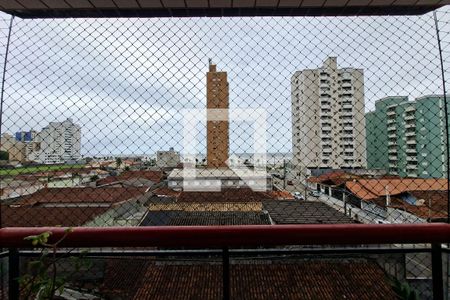 Varanda da sala de apartamento para alugar com 1 quarto, 60m² em Vila Caiçara, Praia Grande
