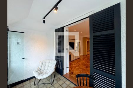 Varanda da sala de apartamento à venda com 1 quarto, 62m² em Jardim Botânico, Rio de Janeiro