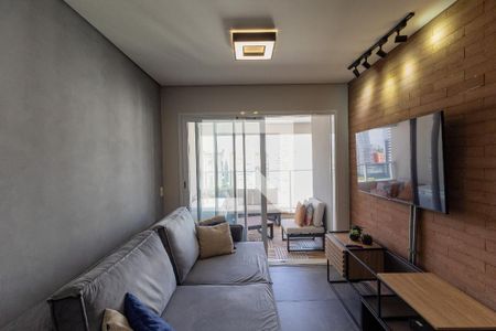 Sala de estar de apartamento para alugar com 2 quartos, 64m² em Jardim Caravelas, São Paulo