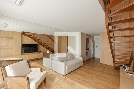 Sala de apartamento para alugar com 1 quarto, 60m² em Indianópolis, São Paulo