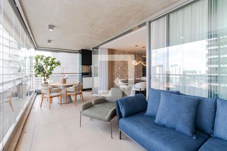 Varanda da Sala de apartamento à venda com 3 quartos, 167m² em Jardim das Acacias, São Paulo