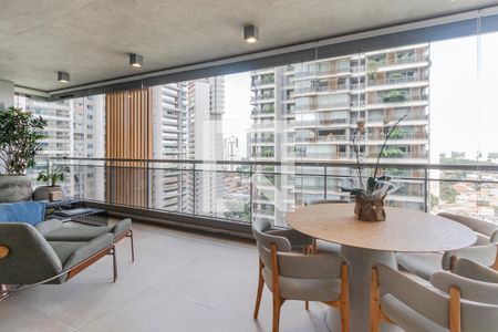 Varanda da Sala de apartamento à venda com 3 quartos, 167m² em Jardim das Acacias, São Paulo