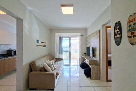 Sala de apartamento para alugar com 1 quarto, 53m² em Aviação, Praia Grande
