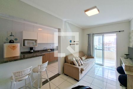 Sala de apartamento para alugar com 1 quarto, 53m² em Aviação, Praia Grande