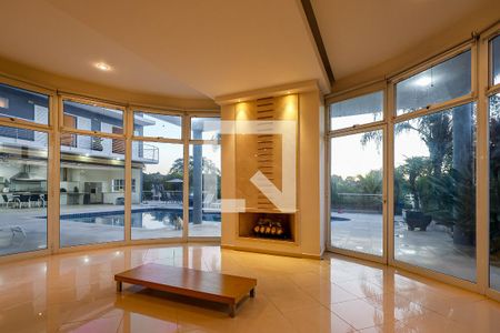 Sala da lareira de casa de condomínio para alugar com 6 quartos, 1000m² em Colinas do Mosteiro de Itaici, Indaiatuba