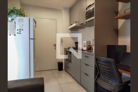 Sala com cozinha  de apartamento à venda com 1 quarto, 25m² em Tatuapé, São Paulo