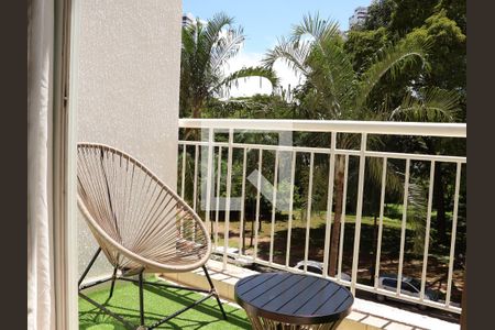 Vista da Sacada da Sala/cozinha de apartamento para alugar com 1 quarto, 62m² em Jardim Goiás, Goiânia