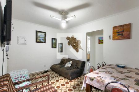 Sala de apartamento para alugar com 1 quarto, 54m² em Canto do Forte, Praia Grande