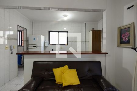 Sala de apartamento para alugar com 1 quarto, 54m² em Boqueirão, Praia Grande