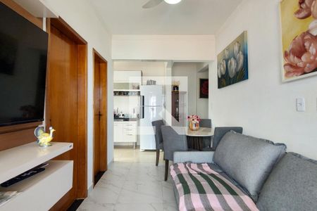 Sala de apartamento para alugar com 1 quarto, 42m² em Balneario Flórida, Praia Grande
