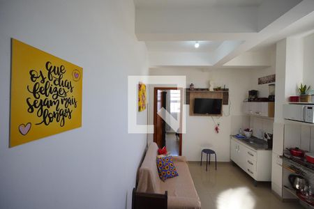 Sala - cozinha de apartamento para alugar com 1 quarto, 40m² em Barreiros, São José