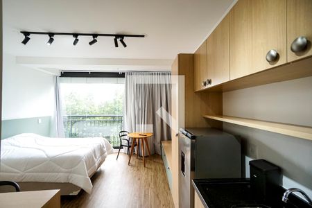 Sala quarto e cozinha de kitnet/studio para alugar com 1 quarto, 23m² em Vila Azevedo, São Paulo