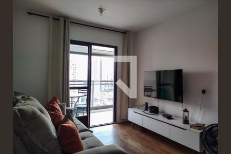 Sala com cozinha americana de apartamento para alugar com 1 quarto, 42m² em Tatuapé, São Paulo