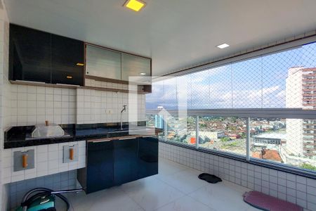 Varanda da sala de apartamento para alugar com 3 quartos, 110m² em Vila Caiçara, Praia Grande