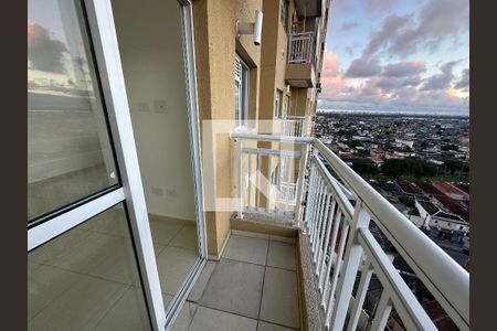 Varanda da Sala de apartamento para alugar com 2 quartos, 45m² em Parque Sao Vicente, São Vicente