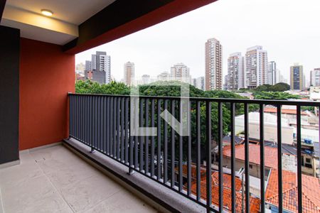 Varanda da Sala/Cozinha de apartamento à venda com 1 quarto, 32m² em Pompeia, São Paulo