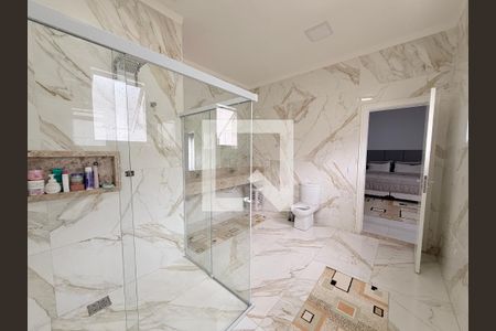 Banheiro da Suíte 1 de casa de condomínio à venda com 4 quartos, 450m² em Jardim Tarumã, Jundiaí