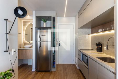 Cozinha de apartamento para alugar com 1 quarto, 29m² em Centro Histórico de São Paulo, São Paulo