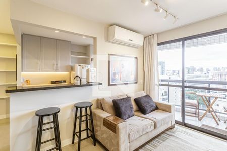 Sala de apartamento para alugar com 1 quarto, 40m² em Vila Nova Conceição, São Paulo