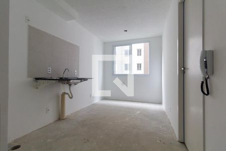 Sala, Cozinha e area de serviço de apartamento para alugar com 1 quarto, 28m² em Jardim America da Penha, São Paulo