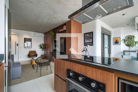 Sala/Cozinha de apartamento à venda com 1 quarto, 51m² em Vila Anglo Brasileira, São Paulo