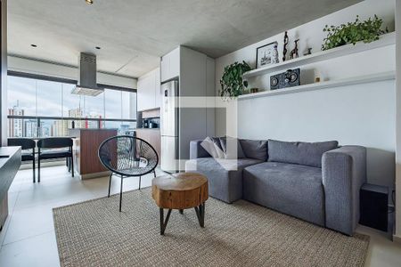 Sala/Cozinha de apartamento à venda com 1 quarto, 51m² em Vila Anglo Brasileira, São Paulo