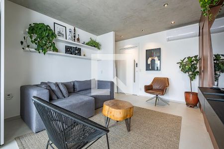 Sala/Cozinha de apartamento à venda com 1 quarto, 51m² em Vila Anglo Brasileira, São Paulo