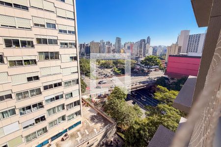 Varanda da Sala de apartamento para alugar com 1 quarto, 28m² em Liberdade, São Paulo