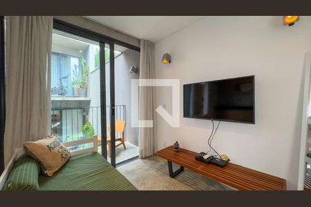 Sala e Cozinha de apartamento à venda com 1 quarto, 36m² em Brooklin, São Paulo