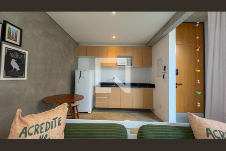 Sala e Cozinha de apartamento à venda com 1 quarto, 36m² em Brooklin, São Paulo